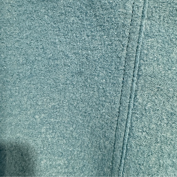 Akris Punto Fitted 100% Wool Cerulean Blue Biker Jacket Women's Size 16 Moto - Picture 7 of 9